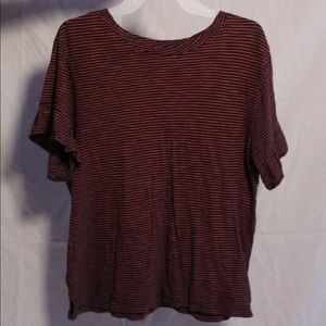 Striped Ruffle Sleeve T Shirt